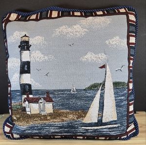CAPE COD Lighthouse Throw Pillow 15 in. X 15 in.